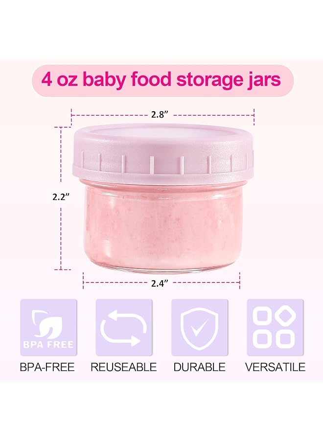 كاست ويف حاويات زجاجية لتخزين الطعام، حاويات بلاستيكية قابلة لإعادة الاستخدام للوجبات الخفيفة والهريس، حاويات صلصة السلطة الجاهزة، حاويات للأطعمة الجاهزة، حاويات للتوابل المجمدة، آمنة للاستخدام في الميكروويف وغسالة الأطباق، خالية من مادة BPA، 6 قطع - Image 4