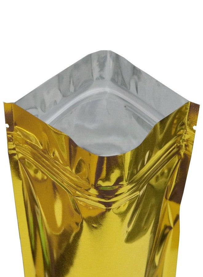 QQ Studio 100 PCS Smooth Gold Dual-Sided Foil Resealable Top Pouches 10x15cm (3.9x5.9") - Image 4