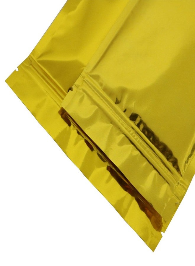 QQ Studio 100 PCS Smooth Gold Dual-Sided Foil Resealable Top Pouches 10x15cm (3.9x5.9") - Image 2