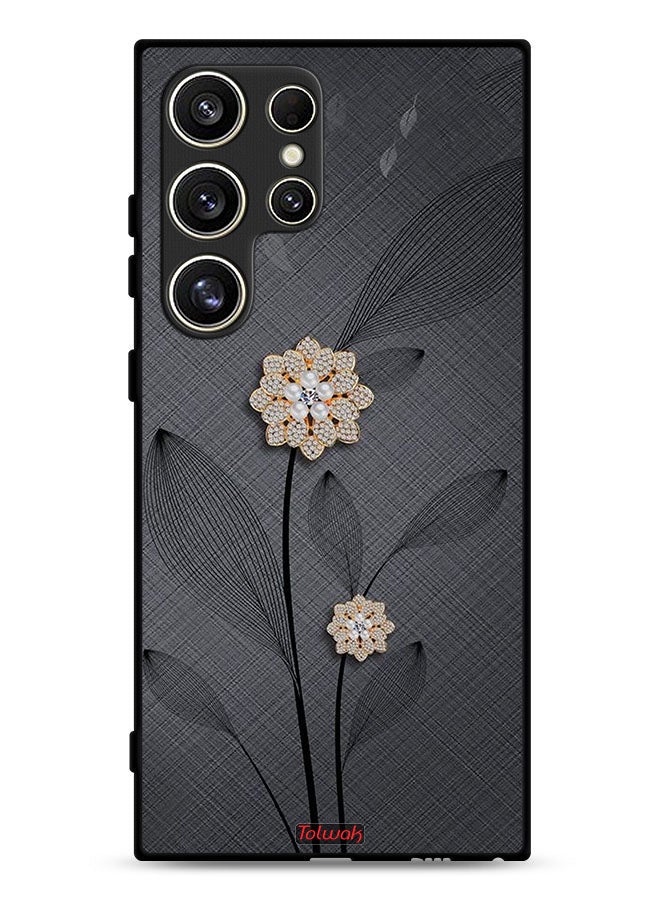 Tolwak Samsung Galaxy S24 Ultra 5G Protective Case Cover Diamond Flowers Art - Image 1