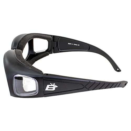 Birdz 2 Pairs Swallow Foam Padded Motorcycle Riding Glasses Black Frame Clear/Smoke Lens - Image 4