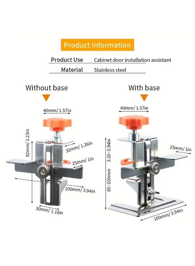 Adjustable Cabinet Door Installation Jig With Base 9 40mm Clamping Range Metal Tool - Image 3
