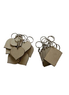 Maitri Maitri Pack of 20 10Retangle 10Heart 2 Shapes Key Chains with Ring 50 x 50 mm Mandala Art MDF Board Suitable for Decoupage MDF Art Key Chains and Activity Decoupage Art Craft Supplies 