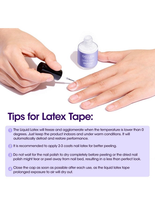 Gellen Gel Polish Remover Kit - Gel Nail Polish Remover with Latex Tape Peel Off Liquid and Manicure Tools, Quick & Easy Gel Polish Remover in 2-5 minutes, No Damage to Nails - Image 4