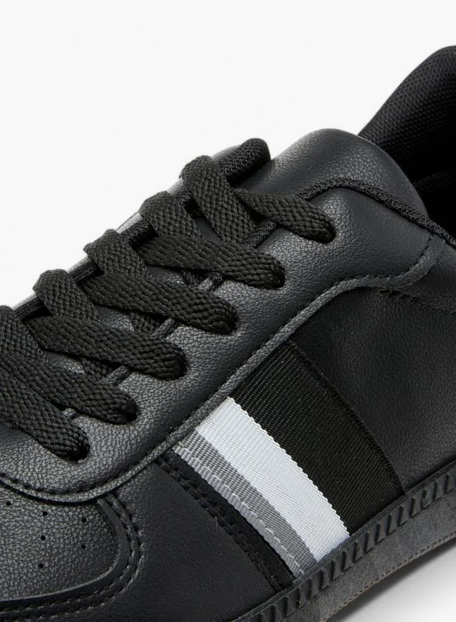 LBL by Shoexpress BLACK Panelled Lace-Up Sneakers for Men | Best Price UAE