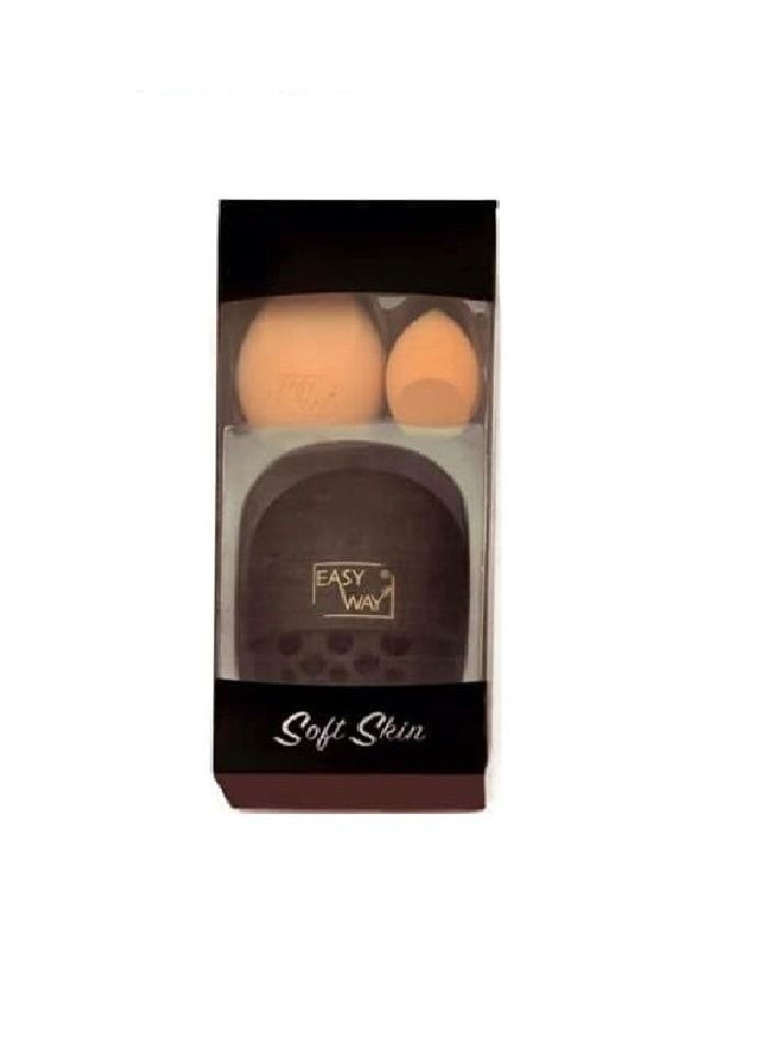 EASY WAY - Set Of Soft Skin Contour Sponge And Foundation Blender Sponge With Case - Image 1
