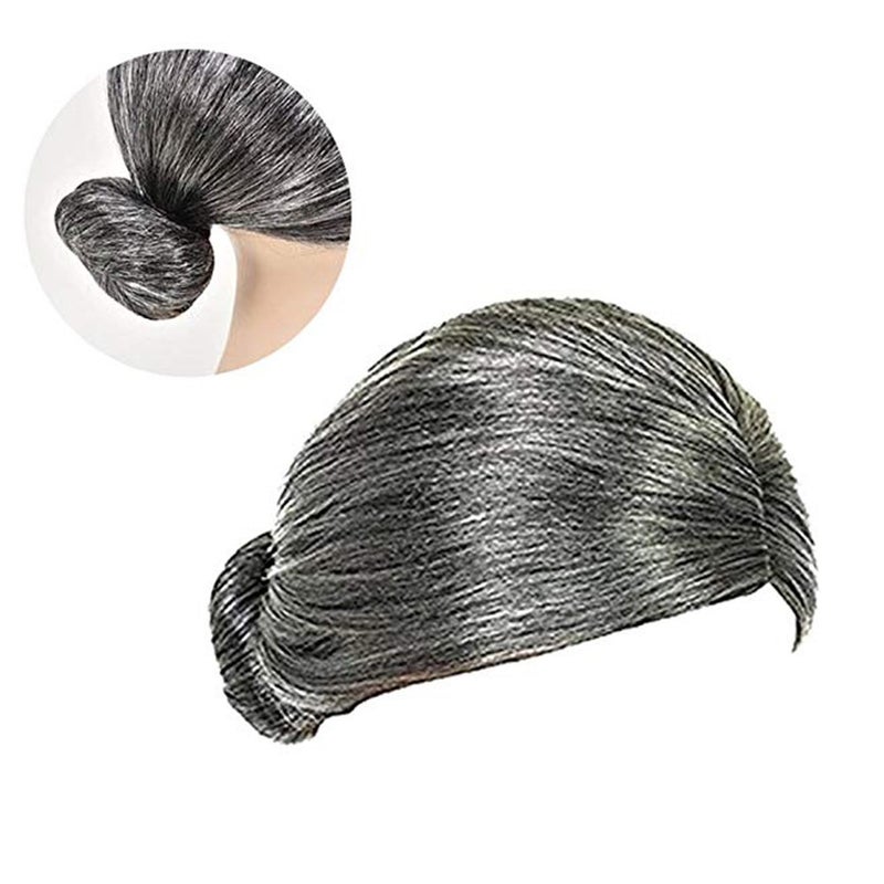 3 otters Old Lady Costume for Women, Grandma Wig with Glasses, Halloween Dress Up for Kids Girls Cosplay Party Supplies - Image 3