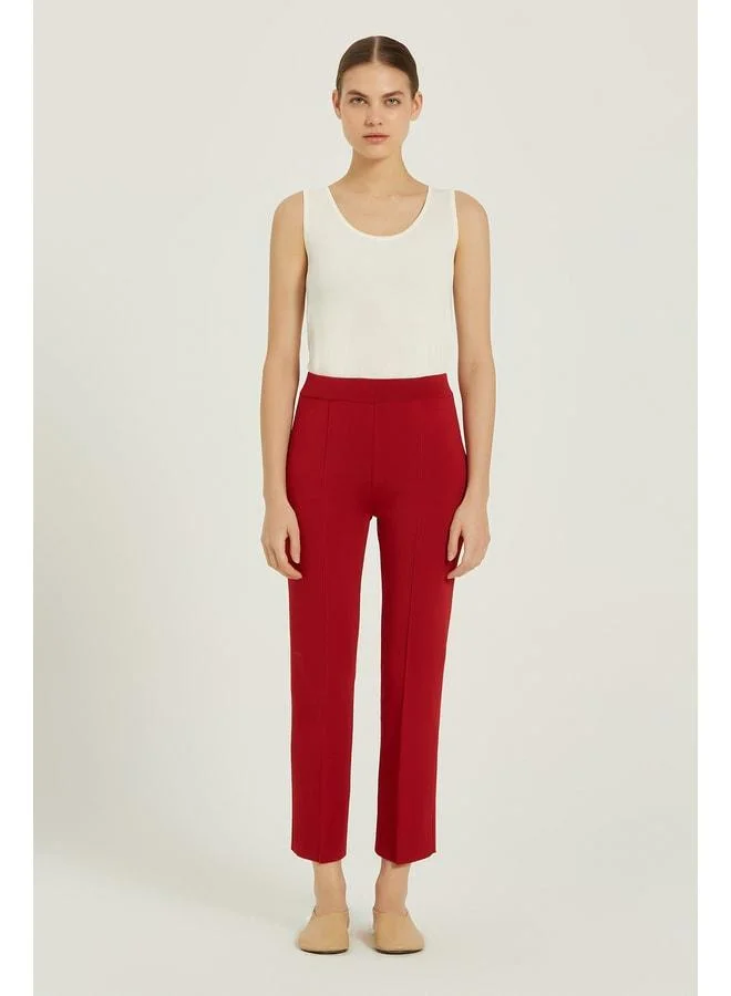 Mısırlı 1951 Burgundy Ribbed Women's Pants