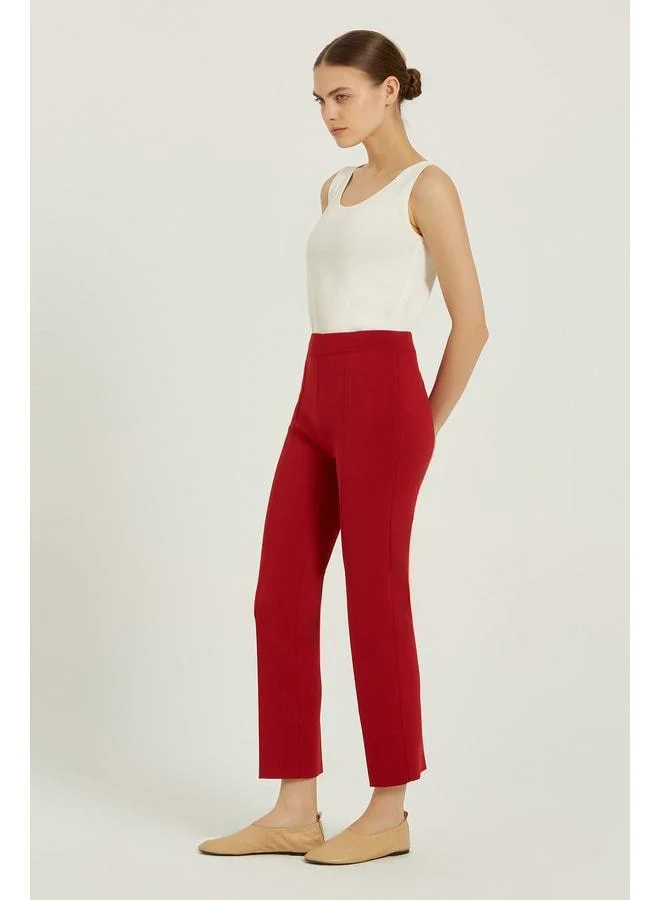 Mısırlı 1951 Burgundy Ribbed Women's Pants