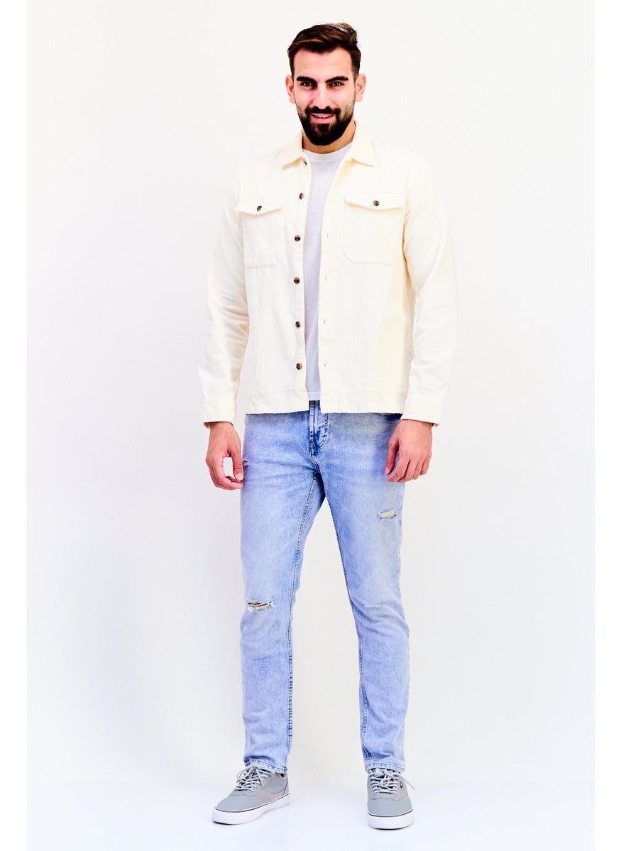 Jack Jones Men Textured Jacket Shirt, Beige  - Image 2