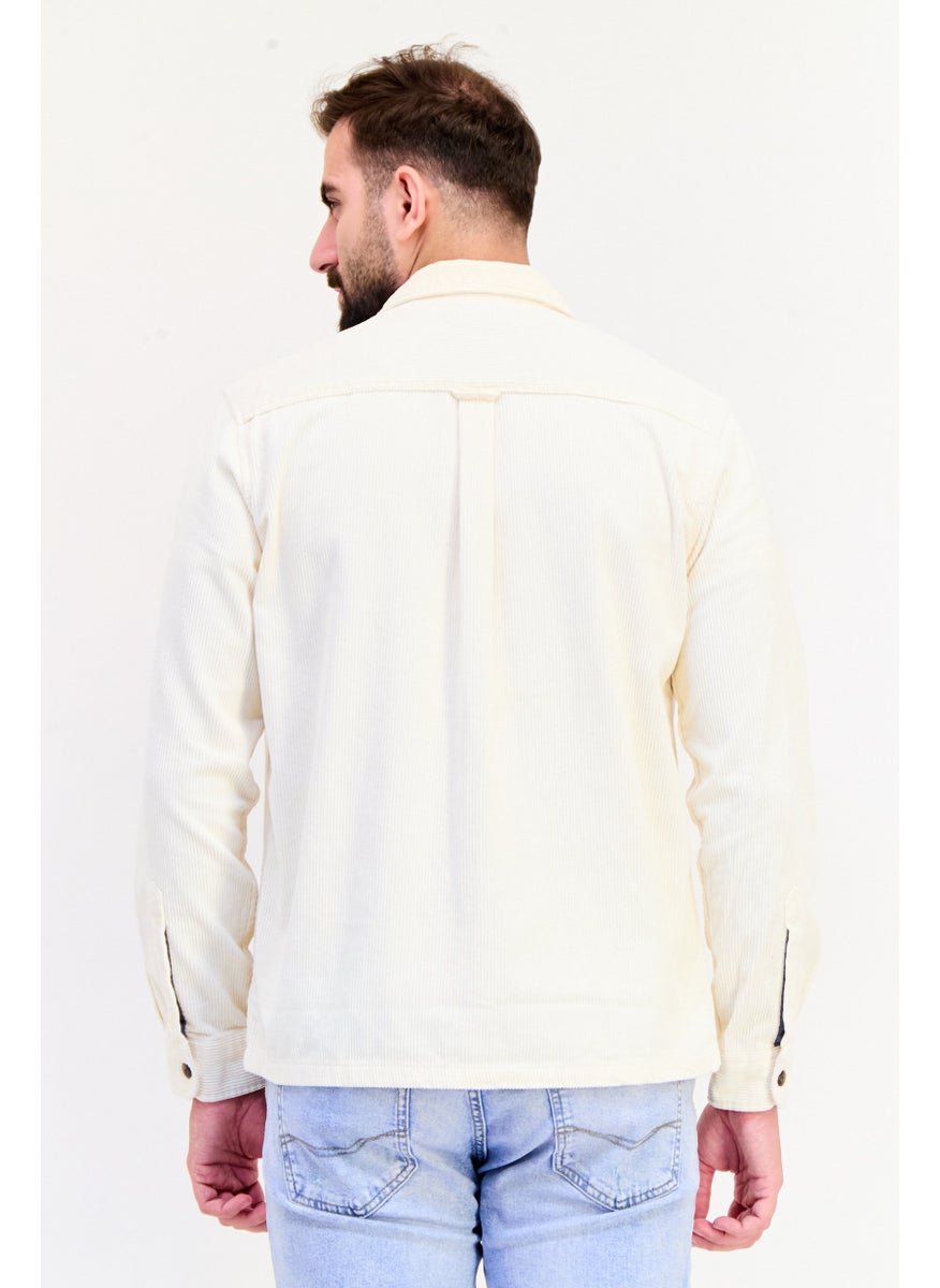 Jack Jones Men Textured Jacket Shirt, Beige  - Image 4