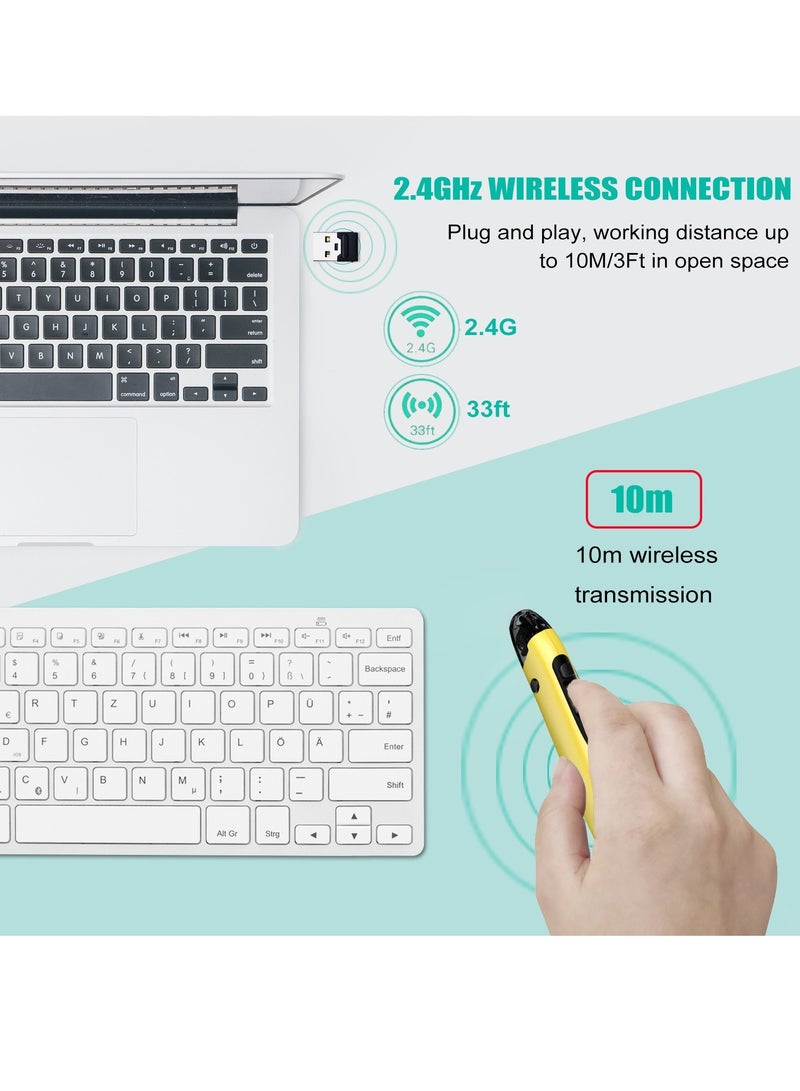 Pen Mouse, Rechargeable Luminous Silent Wireless Mouse, Small Portable Dual Mode Bluetooth Mouse, Lightweight Comfortable Grip Durable Laptop Mouse, (1pc, Pink) - Image 4