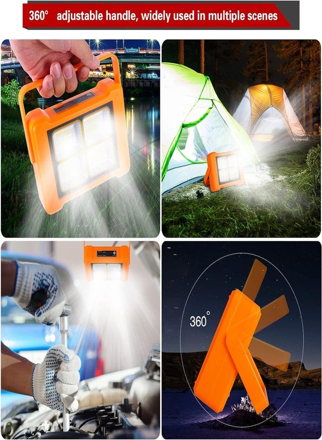 kh Led Solar Portable Work Light Solar Emergency Light Rechargeable Floor Job Site Light with 360° Stand for Emergency, Store, Hotel, Farms, Garage, Courtyard,Workshop, Car Repair, Camping, Fishing - Image 4