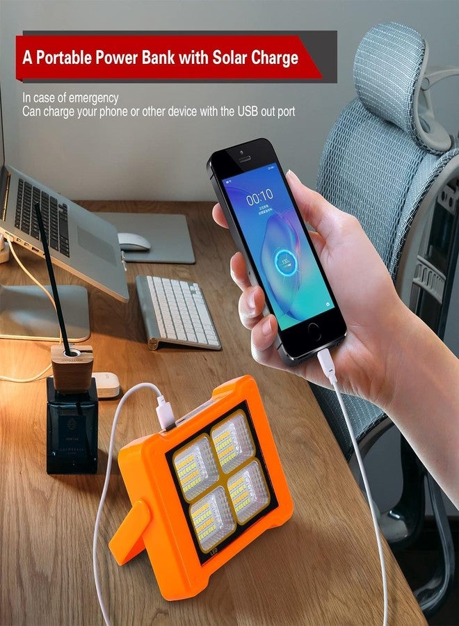 kh Led Solar Portable Work Light Solar Emergency Light Rechargeable Floor Job Site Light with 360° Stand for Emergency, Store, Hotel, Farms, Garage, Courtyard,Workshop, Car Repair, Camping, Fishing - Image 3
