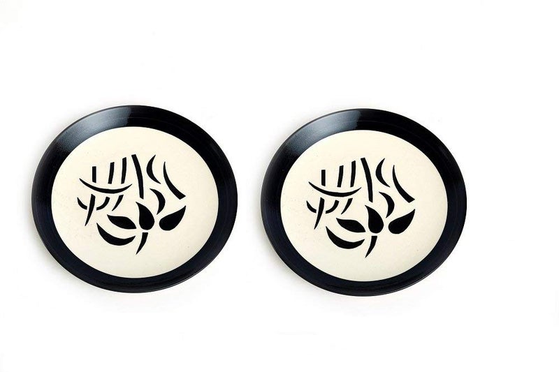 Caffeine Ceramic Handmade Stoneware Black Imperial Quarter Plate 7”(Set of 2 Dishwasher & Microwave Safe) - Image 3