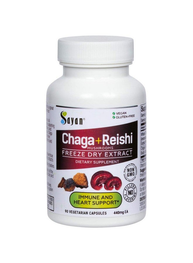 sayan Siberian Chaga And Organic Reishi Extract Supplement 440Mg Wildharvested Unique Mushroom Blend For Immune System Support + Natural Energy Boost Nongmo Gluten Free 90 Vegetarian Capsules - Image 2
