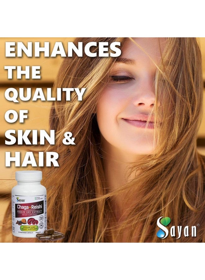 sayan Siberian Chaga And Organic Reishi Extract Supplement 440Mg Wildharvested Unique Mushroom Blend For Immune System Support + Natural Energy Boost Nongmo Gluten Free 90 Vegetarian Capsules - Image 3