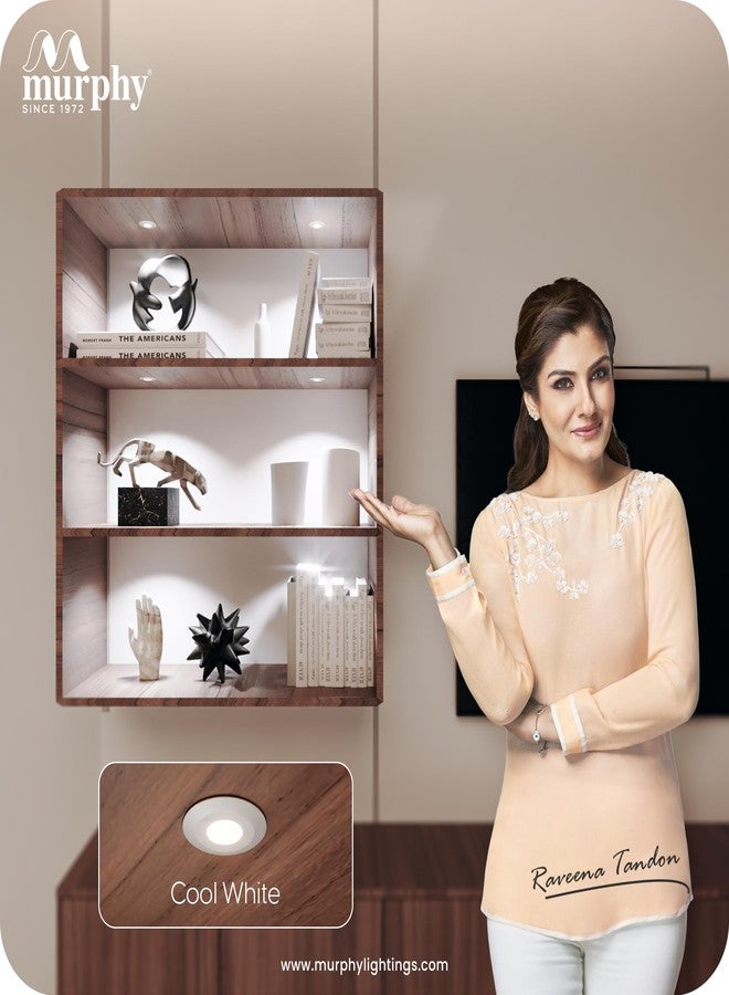 مورفي مصابيح زر LED بلاستيكية من مورفي بقوة 2 واط | عبوة من 4 مصابيح | أبيض بارد | إضاءة مزاجية ممتازة للمنزل والمكتب - Image 5