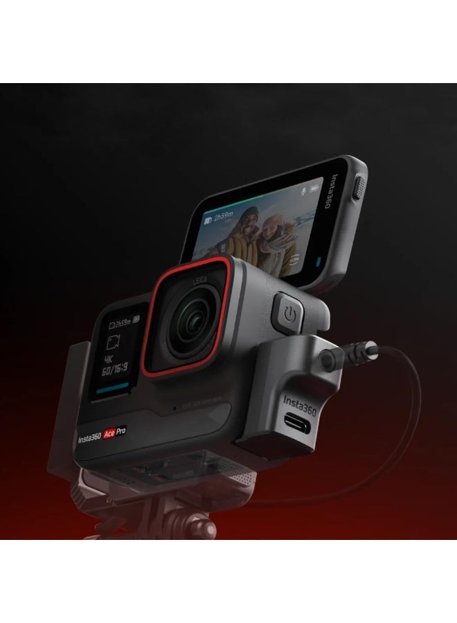 ميكروفون محول الصوت متوافق مع Insta360 Ace Pro 2 اكسسوارات، ميكروفونات خارجية نوع-C الشحن و 3.5mm ميناء الصوت توسيع اكسسوارات لInsta360 Ace Pro2 / Ace Pro / Ace - Image 5