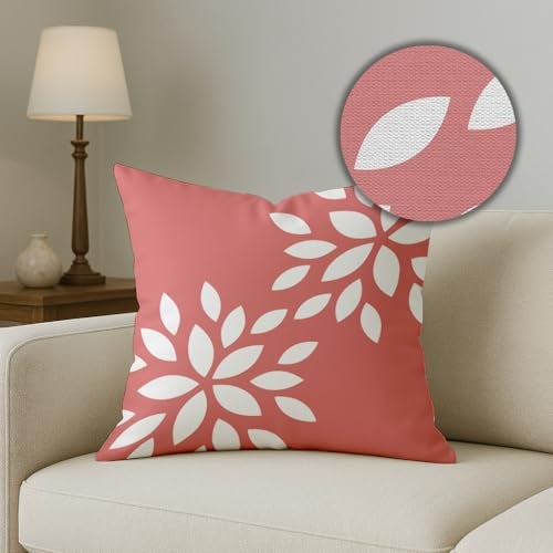 BRICK HOME Set of 5 Printed Polycotton Cushion Covers 18x18 Inches | Geometric & Floral Pattern | Navy Blue, Blush Pink & White | Soft Fabric Decorative Pillow Covers for Sofa, Couch & Living Room - Image 3