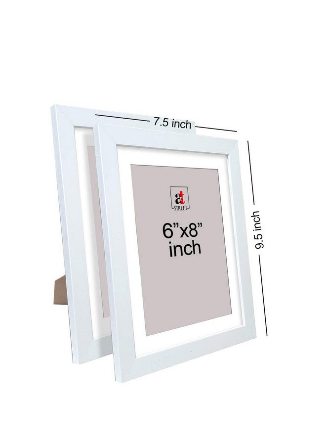 Art Street Set of 2 Table Photo Frames, Tabletop Picture Frames For Office & Home - 6x8 Inchs- White - Image 2