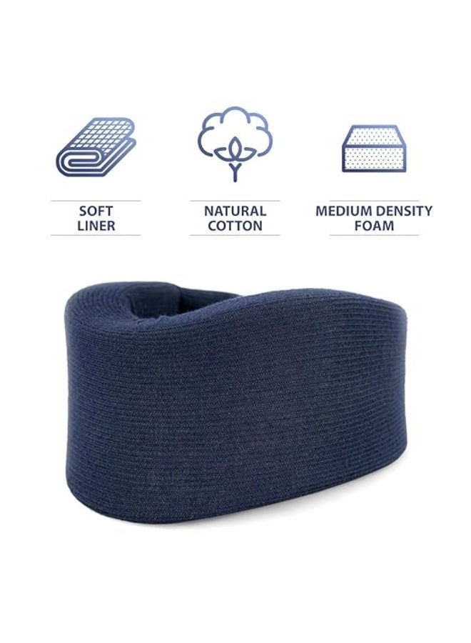 دعامة رقبة طبية من القماش الناعم – طوق عنق قابل للتعديل للدعم والتثبيت المريح – لون كحلي – مناسبة لإعادة التأهيل، تخفيف آلام الرقبة والاستخدام اليومي - Image 5