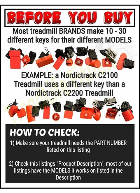 Treadmill Safety Key | Part Number 260830 | Compatible with ProForm Crosswalk 395 Treadmills