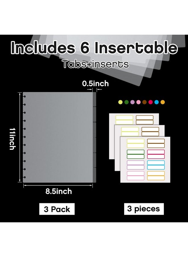 Laumoi - Letter Poly Tab Dividers For Discbound Notebooks, Disc Bound Planner Supplies Discbound Divider Tabs Binder Index Dividers For Notebook, Translucent (3 Sets, 18 Sheets In Total) - Image 1