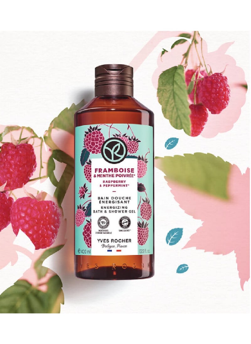 Yves Rocher Raspberry & Peppermint Energizing Bath & Shower Gel 400ml  - Image 2