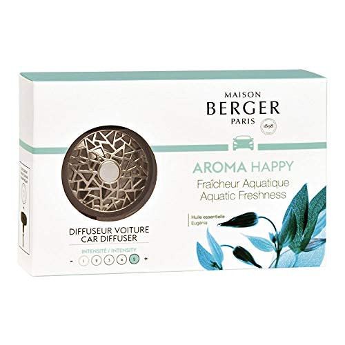 MAISON BERGER - Refillable Car Air Freshener Vent Clip Diffuser Set - 3.1 x 2 x 0.8 inches - Made in France (Aquatic Freshness) - Image 1