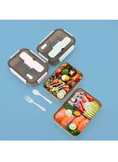 Arabest Bento Lunch Box - 3 Compartment Lunch Containers for Adults and Kids Food Grade Plastic Lunch Box with Spoon & Fork Pink  - Image 4
