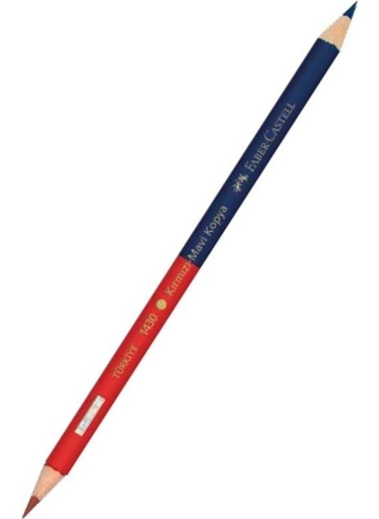 FABER-CASTELL - Blue Red Double Sided Pencil Copy 1 Piece Faber Blue Red Double Sided Pencil Heading Pen 1 Piece - Image 1