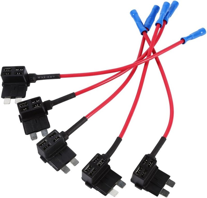 klarako 5 Pcs Add Circuit Medium Tap Piggy Back Standard Blade Fuse Boxe Holder ATO ATC - Image 1