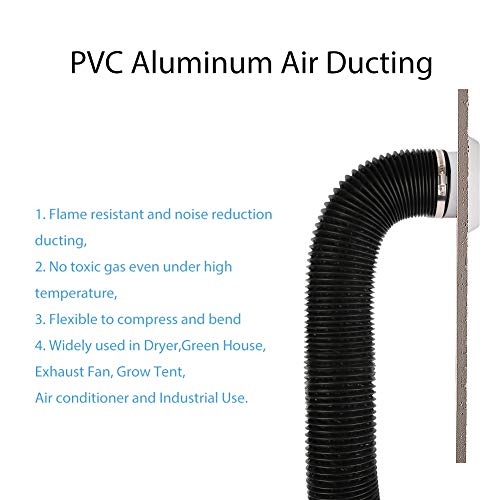 YIJUHOU 4 Inch 16FT Air Duct, Non-Insulated Flexible Aluminum Dryer Vent Hose for HVAC Ventilation，Fan Filter and Grow Tent, 2 Clamps Include - Image 3