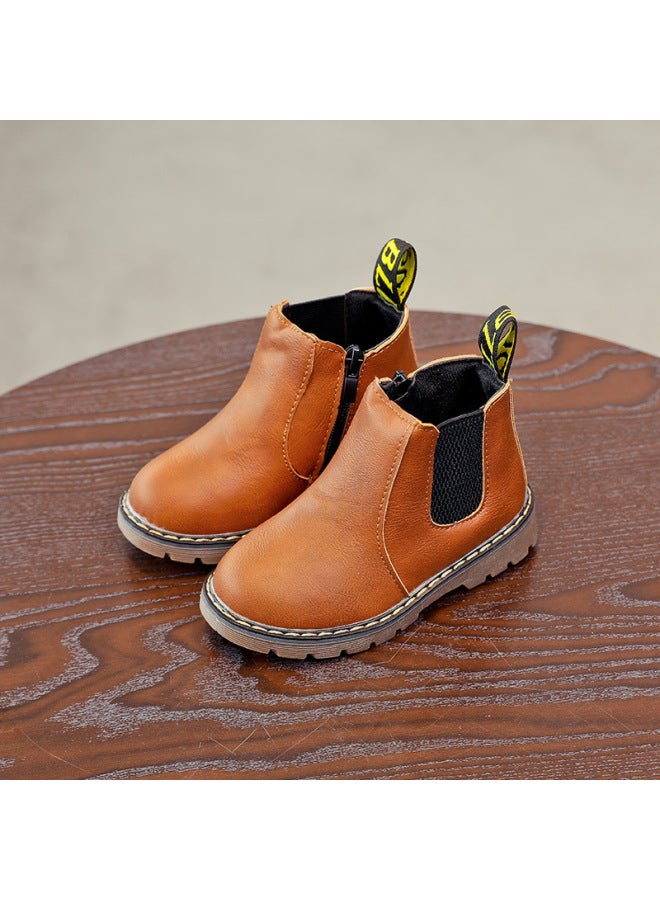 Autumn And Winter New Children's Martin Boots Girls British Single Boots Short Boots Cotton Warm Boots Boys' Boots Trendy