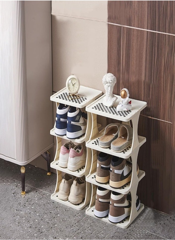XVersion Stylish Vertical Shoe Rack | 9-Tier Narrow Shoe Organizer | Space-Saving Free-Standing Shoe Tower | White Plastic Shoe Shelf  - Image 5