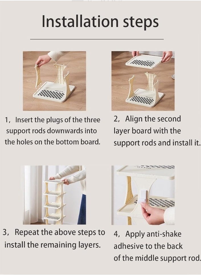XVersion Stylish Vertical Shoe Rack | 9-Tier Narrow Shoe Organizer | Space-Saving Free-Standing Shoe Tower | White Plastic Shoe Shelf  - Image 4