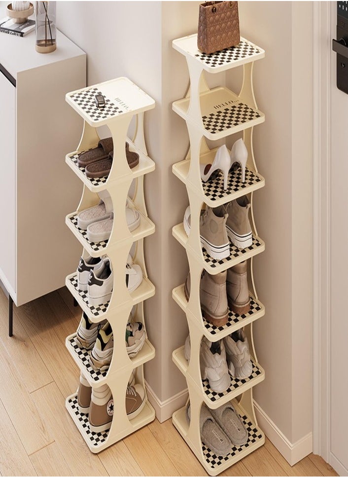 XVersion Stylish Vertical Shoe Rack | 9-Tier Narrow Shoe Organizer | Space-Saving Free-Standing Shoe Tower | White Plastic Shoe Shelf  - Image 3