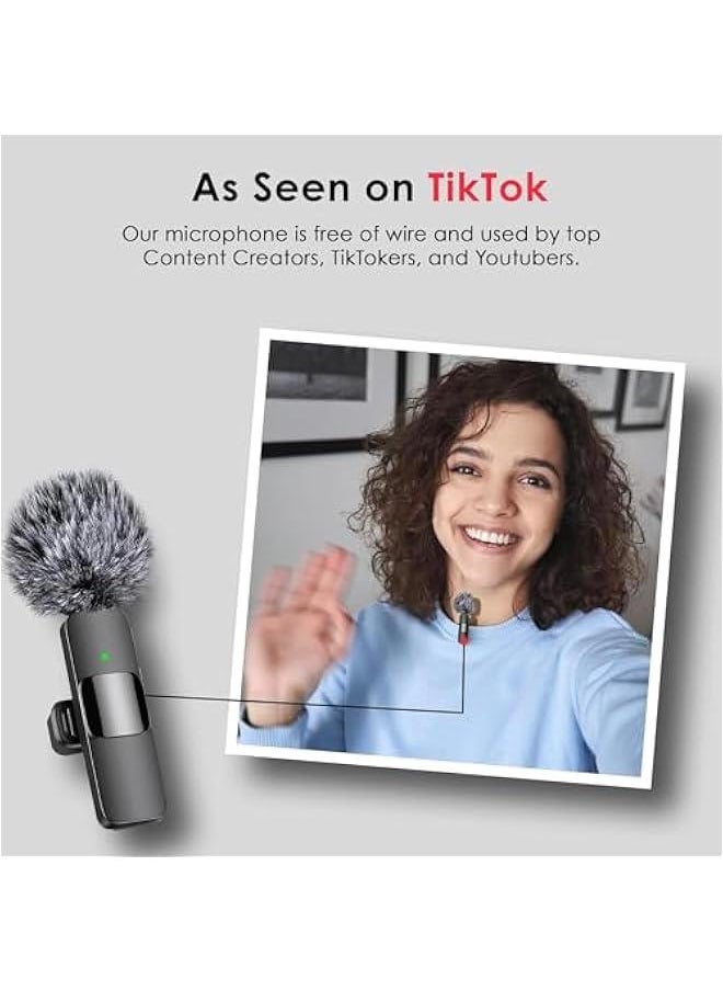 Generic 2024 Professional Wireless Lavalier Microphone for iPhone 15 Pro Max, iPad, Android - 2 Pack Noise Canceling Crystal Clear Recording with USB-C, Live Streaming, YouTube, TikTok.  - Image 4