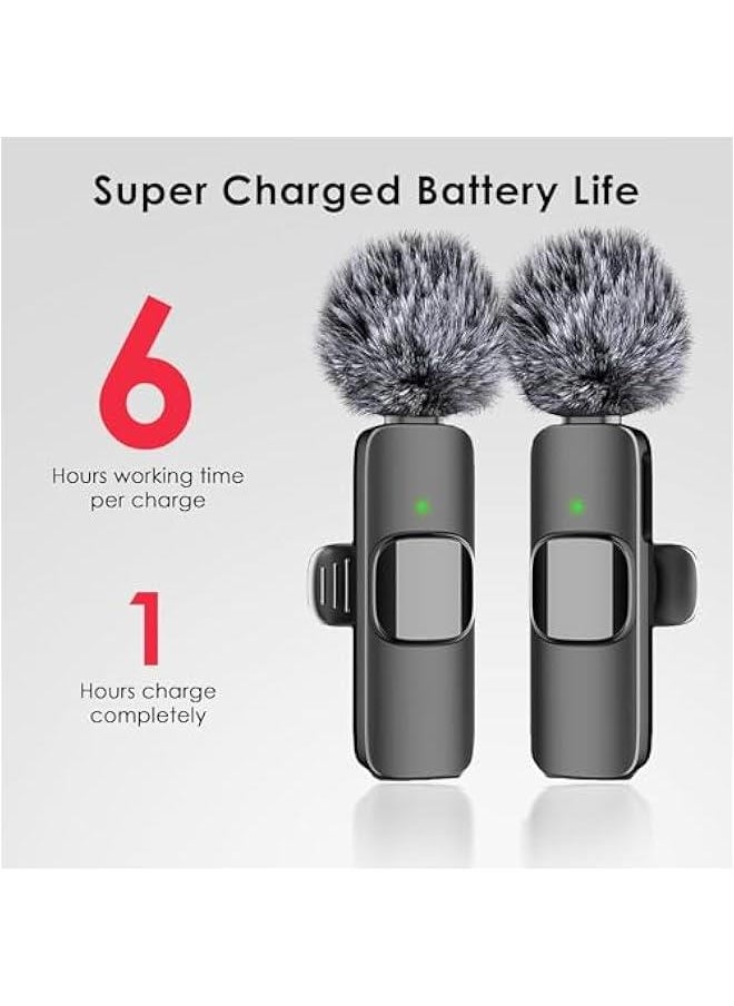 Generic 2024 Professional Wireless Lavalier Microphone for iPhone 15 Pro Max, iPad, Android - 2 Pack Noise Canceling Crystal Clear Recording with USB-C, Live Streaming, YouTube, TikTok.  - Image 2