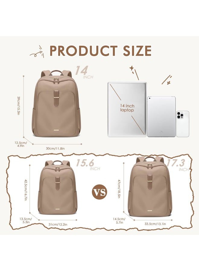 GOLF QUALITY Laptop Backpack for Women,Casual Work Business Backpacks Purse Carry on Travel Backpack, A-brown, 15.6 Inch - Image 2