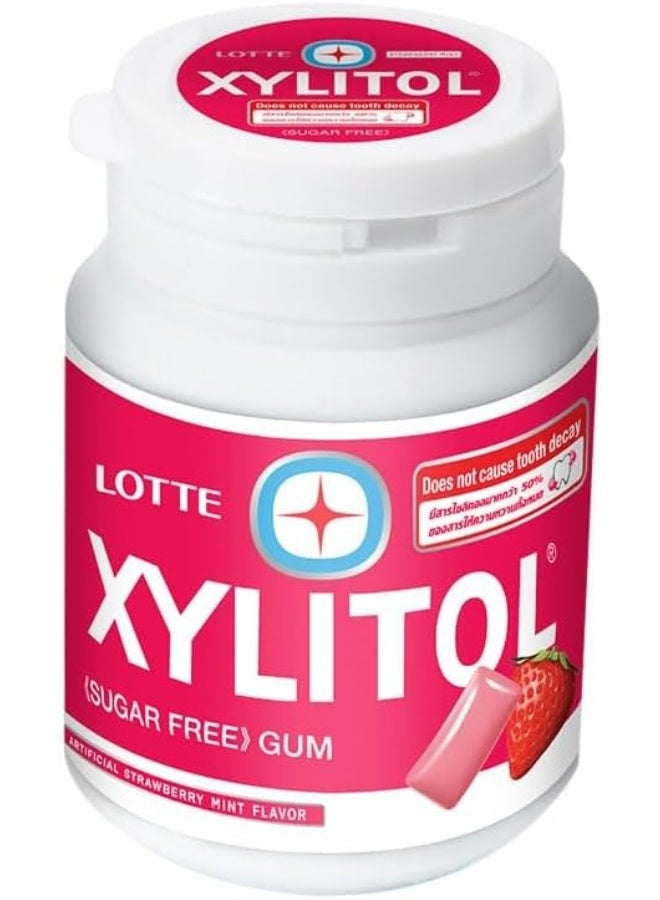 Xylitol Plus Lotte Xylitol Sugar Free Gum - Refreshing Artificial Strawberry Mint Flavor