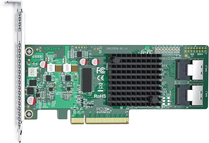 ipolex Internal PCIe SAS/SATA HBA RAID Controller Card, SAS2008 Chip, PCIe 2.0 x8, Dual SFF-8087 Mini SAS, Windows/Linux/VMware Compatible, LSI 9211-8i Equivalent - Image 2