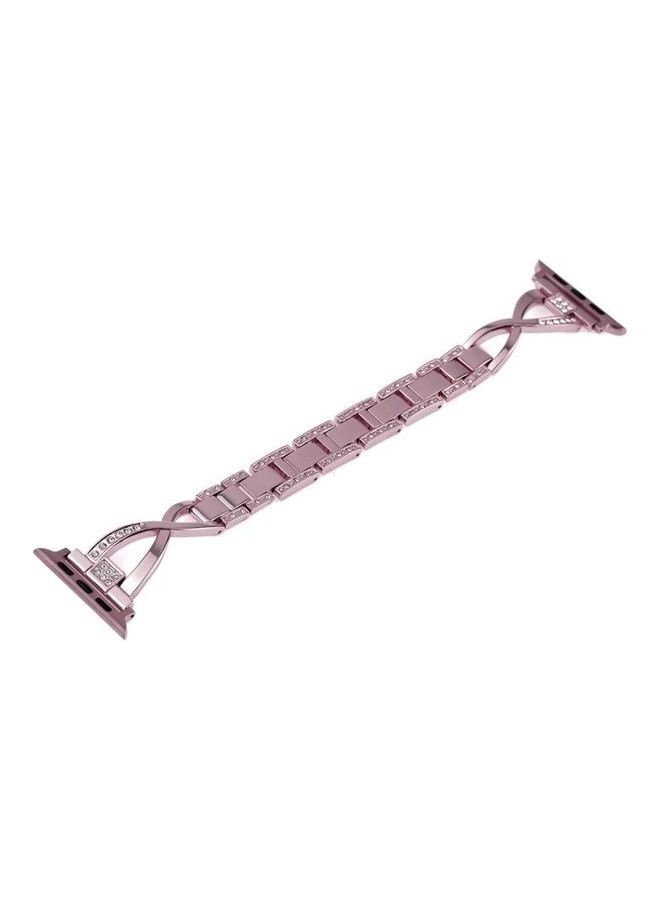 NIBEMINENT Colourful Diamond Watchband For Apple Watch Series 7 41mm/6 & Se 5 4 40mm/3 2 1 38mm Purple  - Image 2