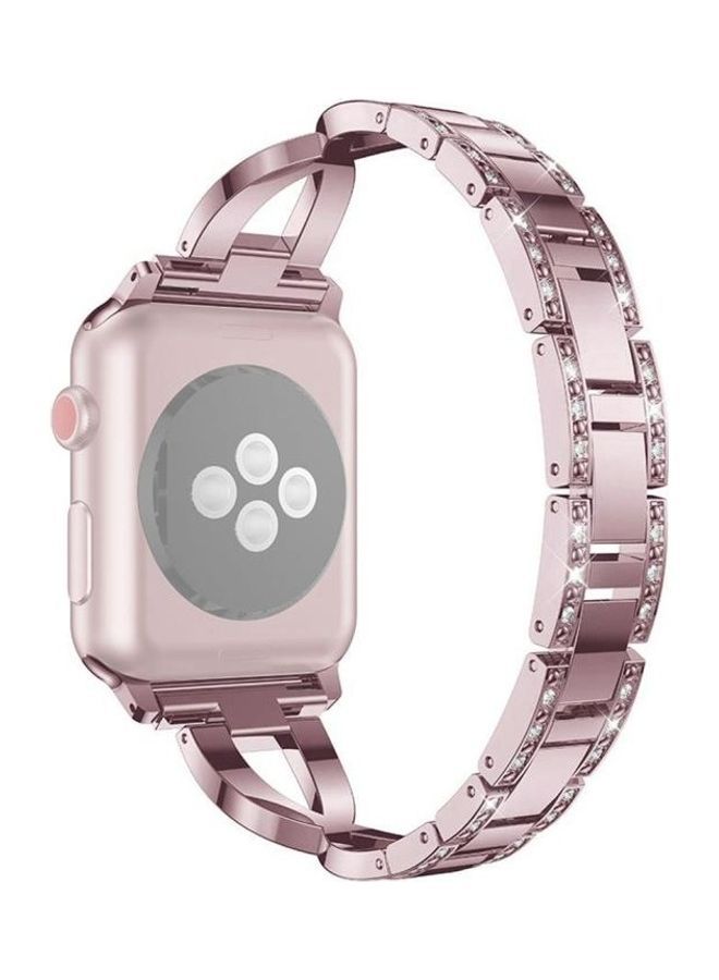 NIBEMINENT Colourful Diamond Watchband For Apple Watch Series 7 41mm/6 & Se 5 4 40mm/3 2 1 38mm Purple  - Image 5