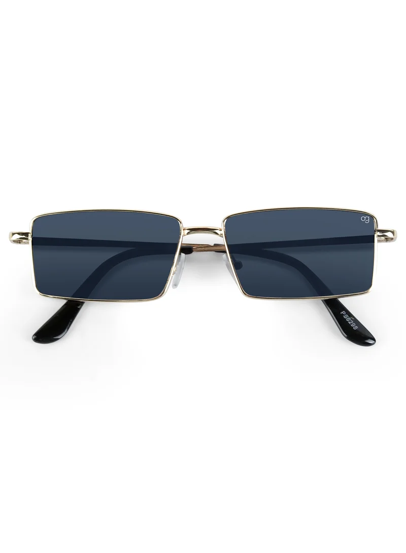 Woggles Alhena Golden Rectangle Sunglasses |Men & Women|100% UV Protection