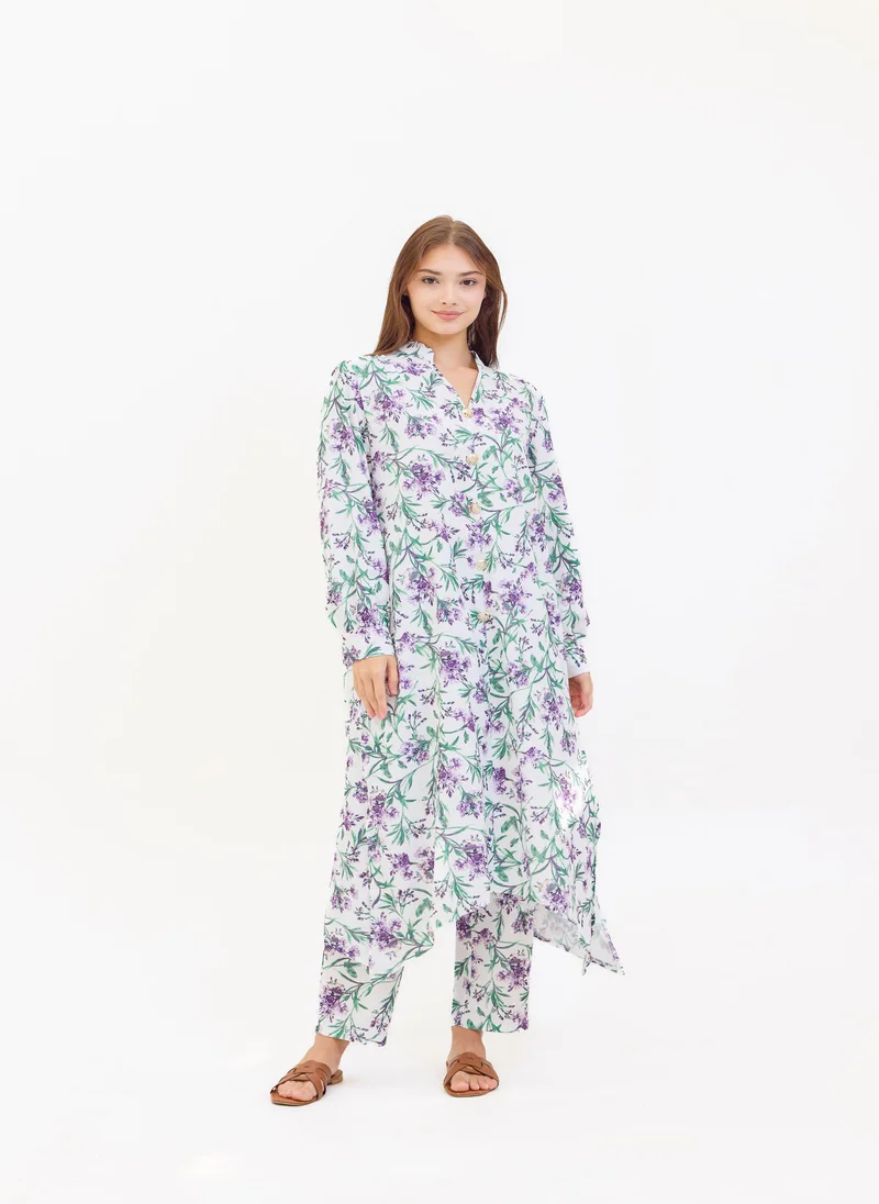 Hassal Two Piece Floral Printed Suit