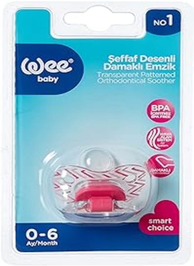 Wee baby Wee Baby Patterned Orthodontic Silicone Soother for Girls, Multi Color 