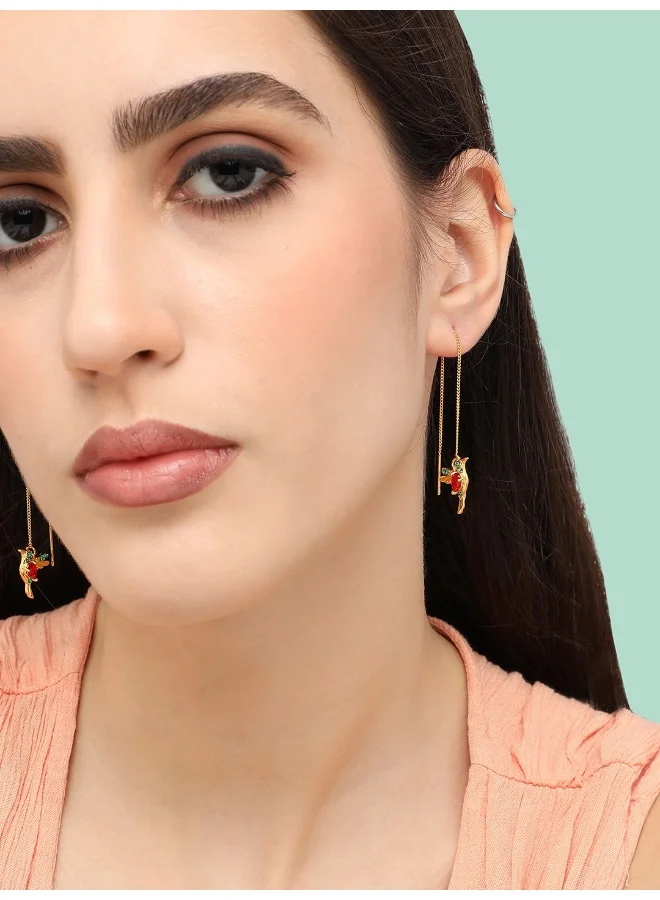 سوهي مطلية بالذهب مصمم الحجر انخفاض القرط الطرف
