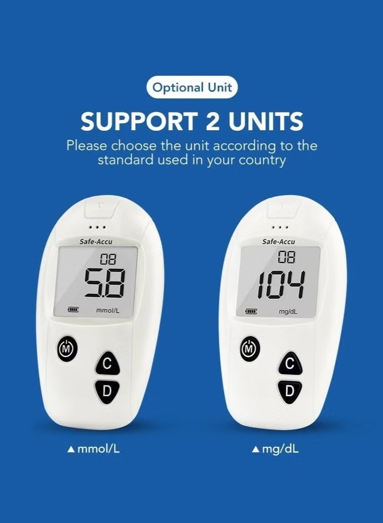 SINOCARE Blood Glucose Monitor, 50 Glucometer Strips, Fully Automatic Portable Blood Glucose Monitoring System - Image 3